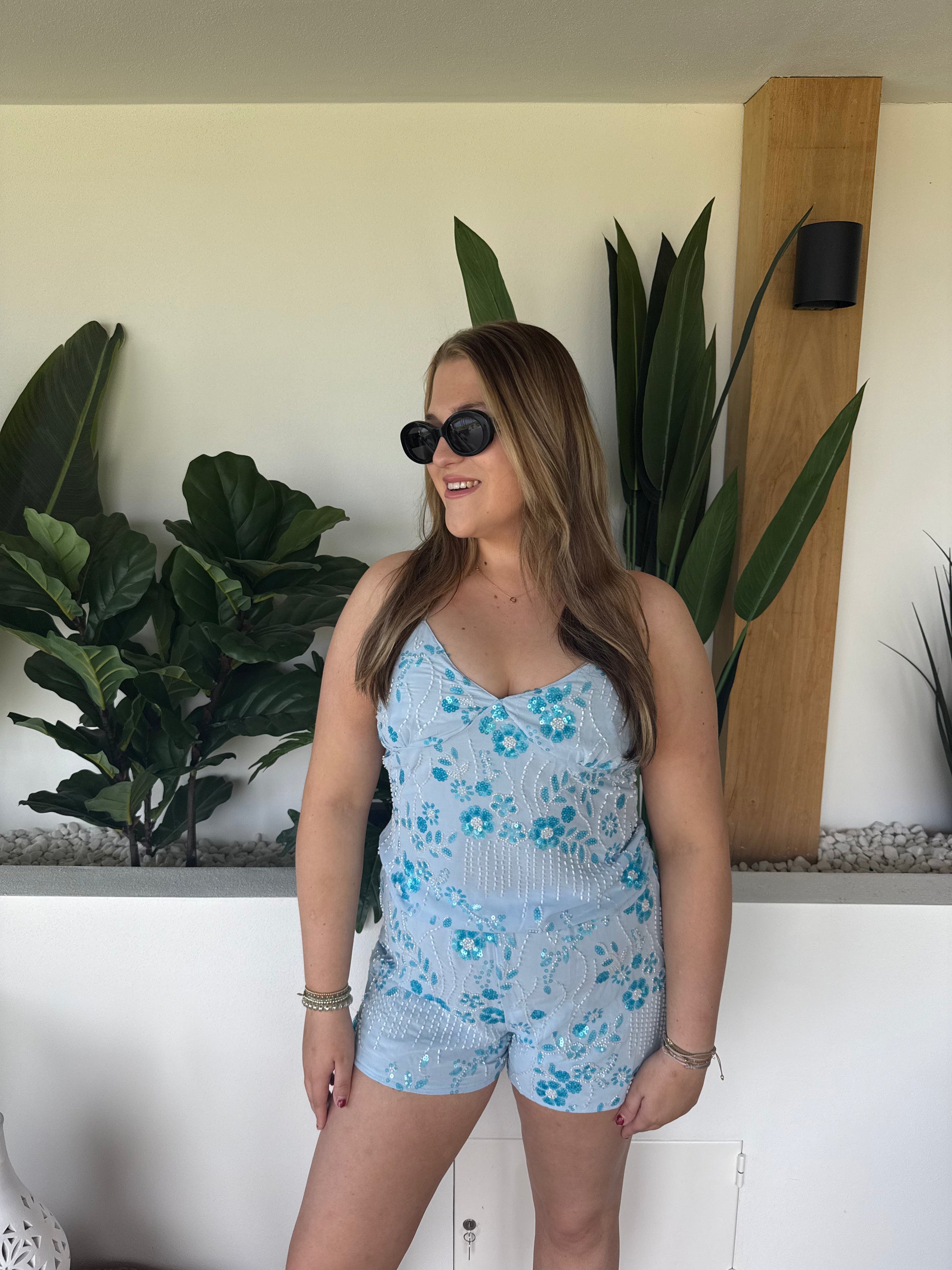Beaded top blue