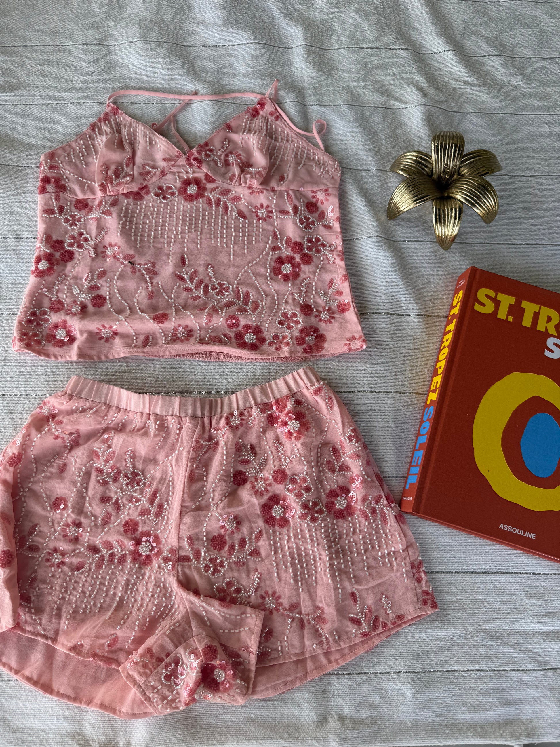 Beaded top pink