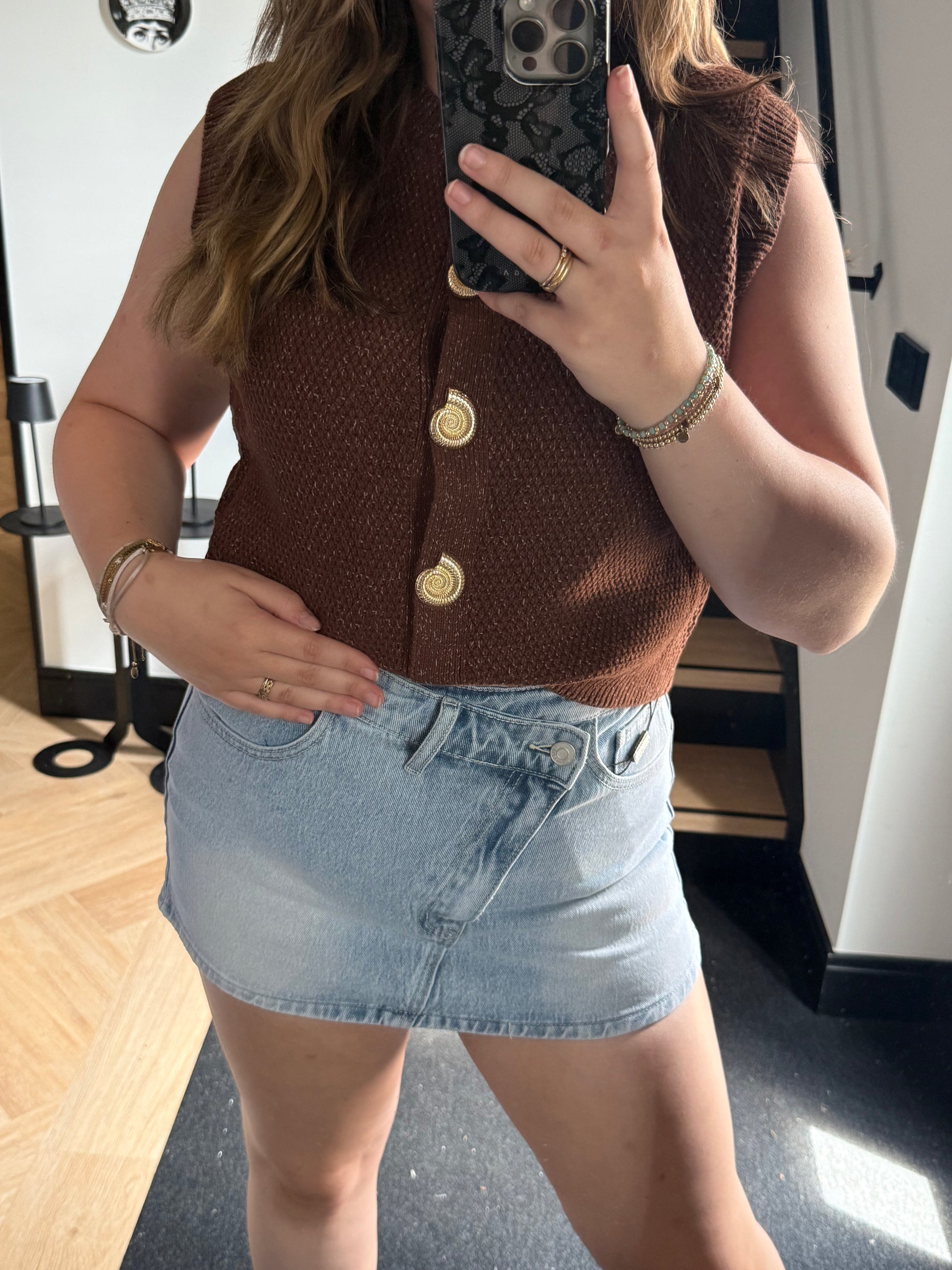 Double button skort