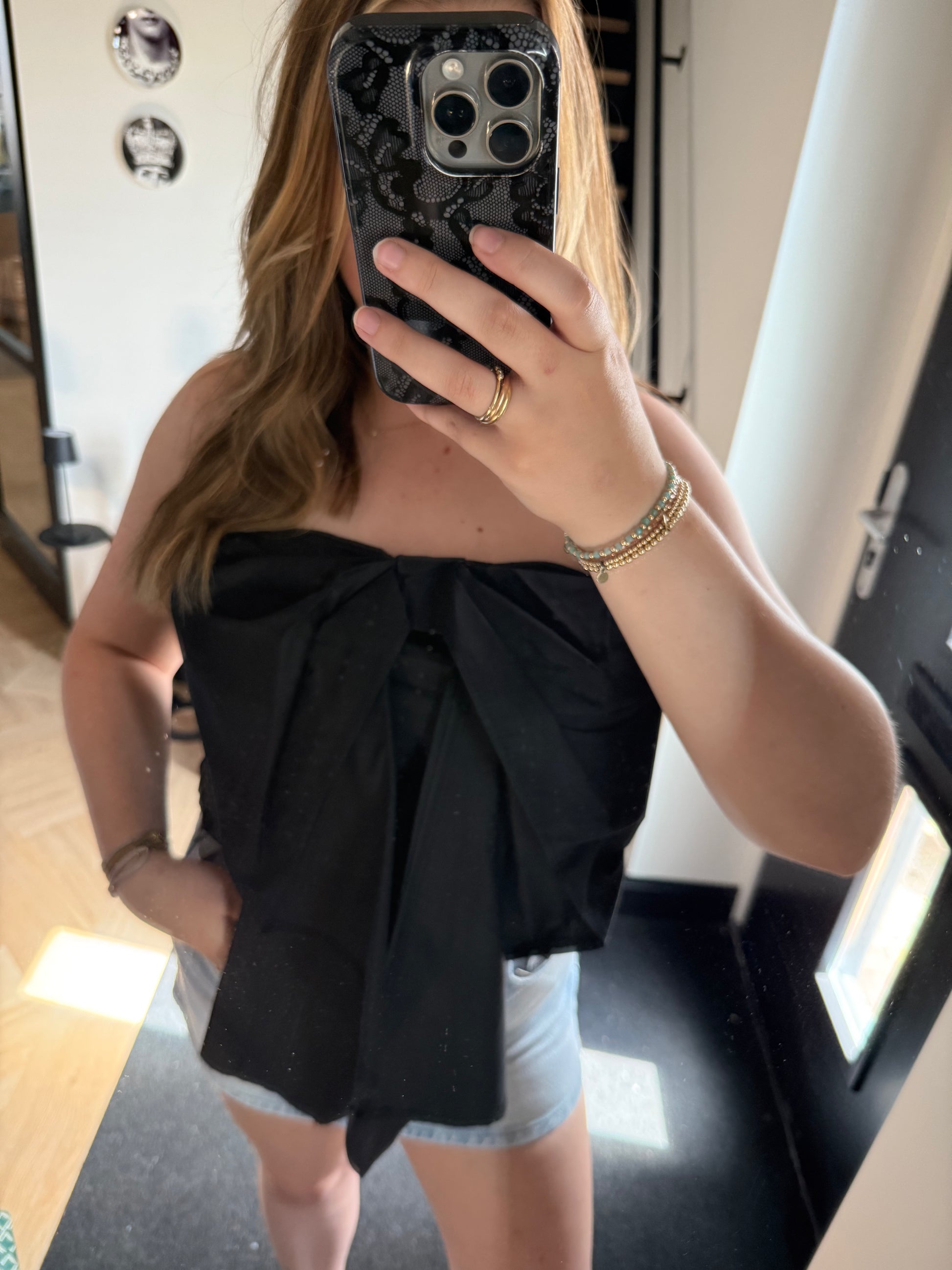 Bow top zwart