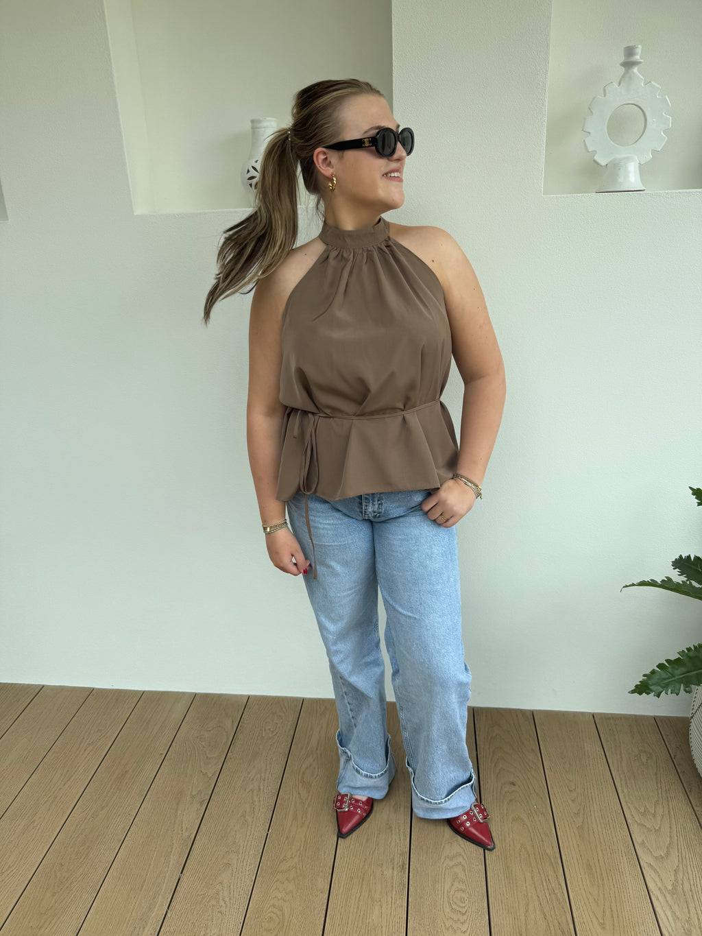 Halter top chic camel